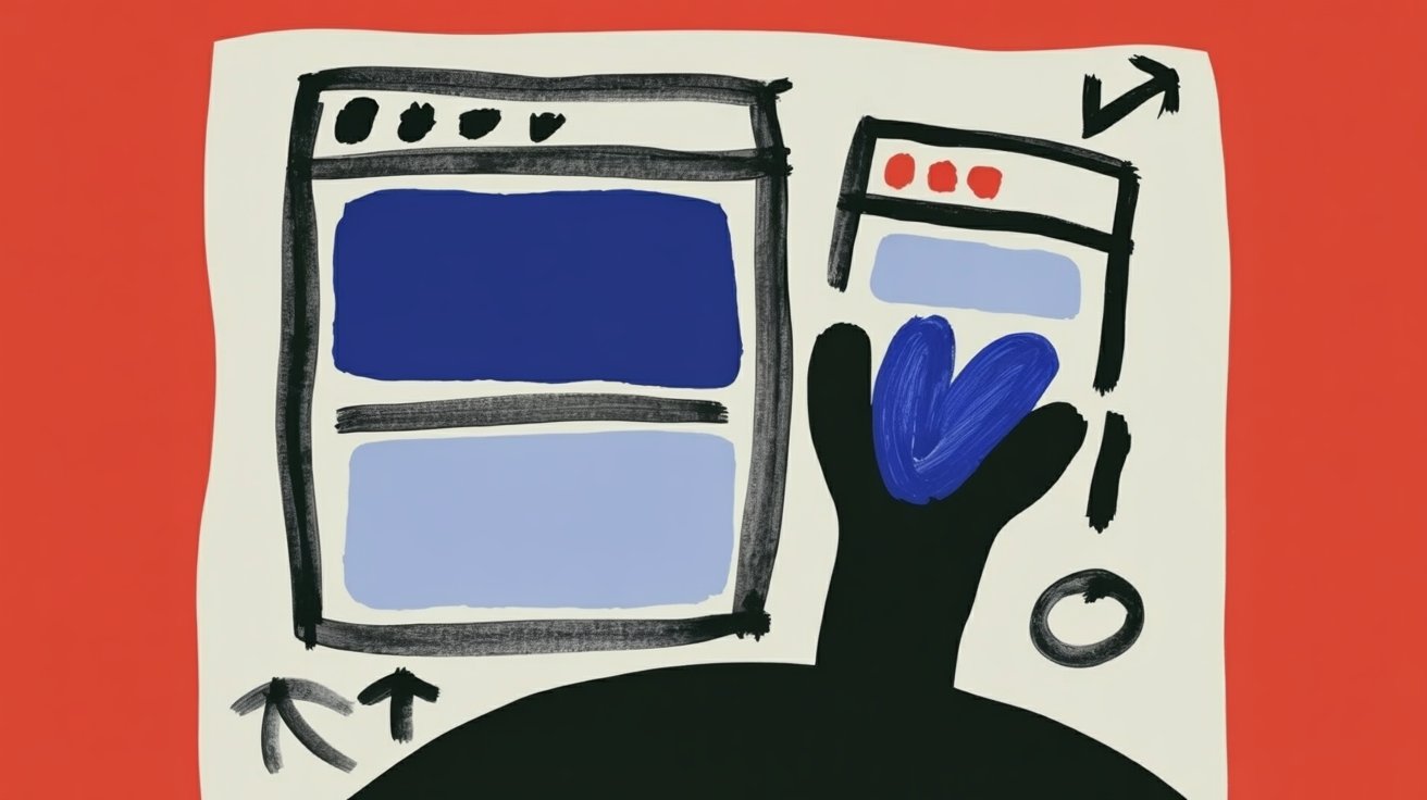 Illustrazione astratta: costruzione di un sito web